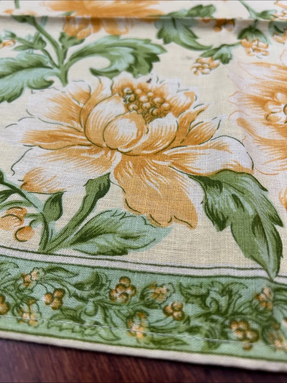 April Cornell Floral Cotton Napkins in Yellow & Green - Set of 6
